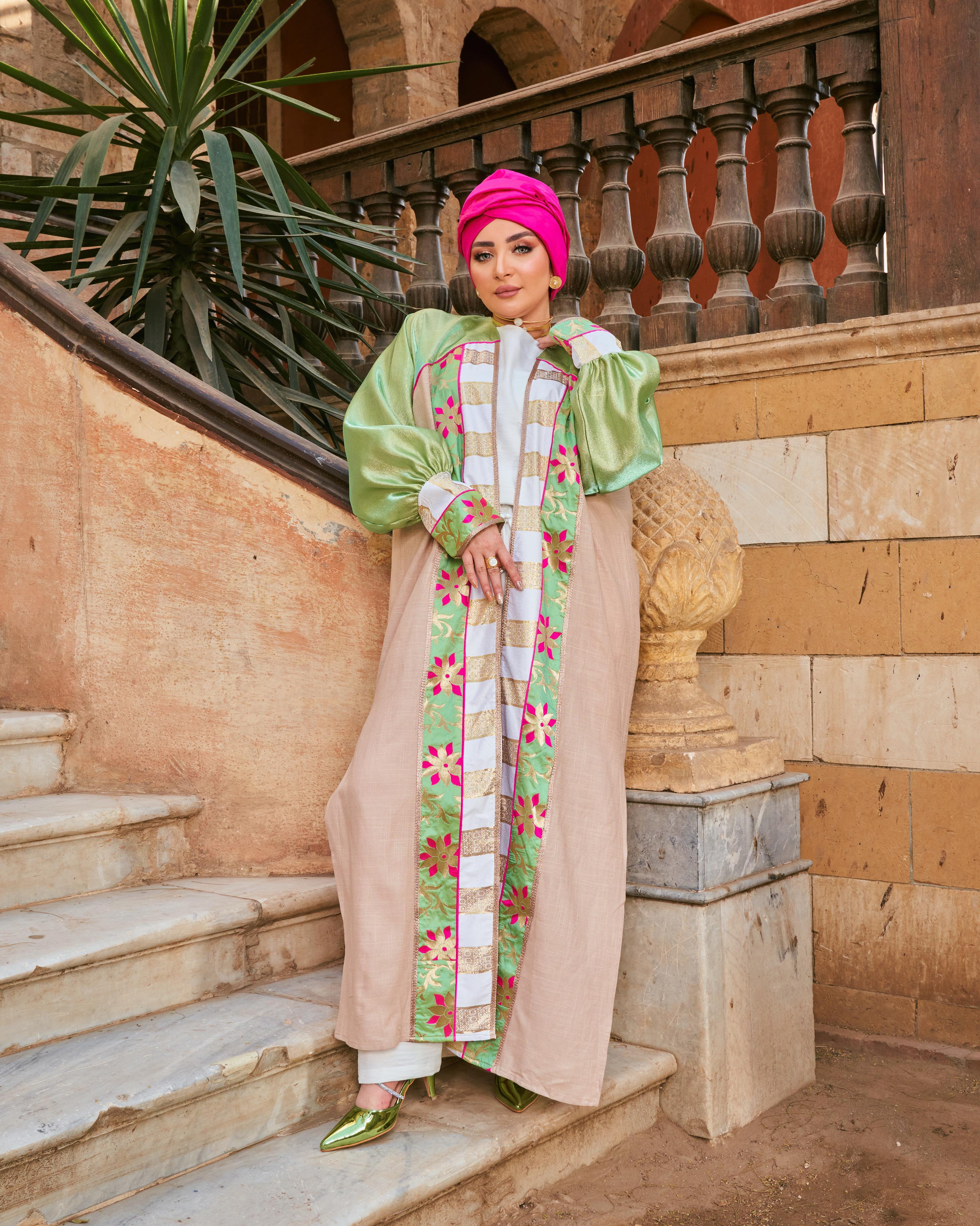 Lime Silk Kaftan