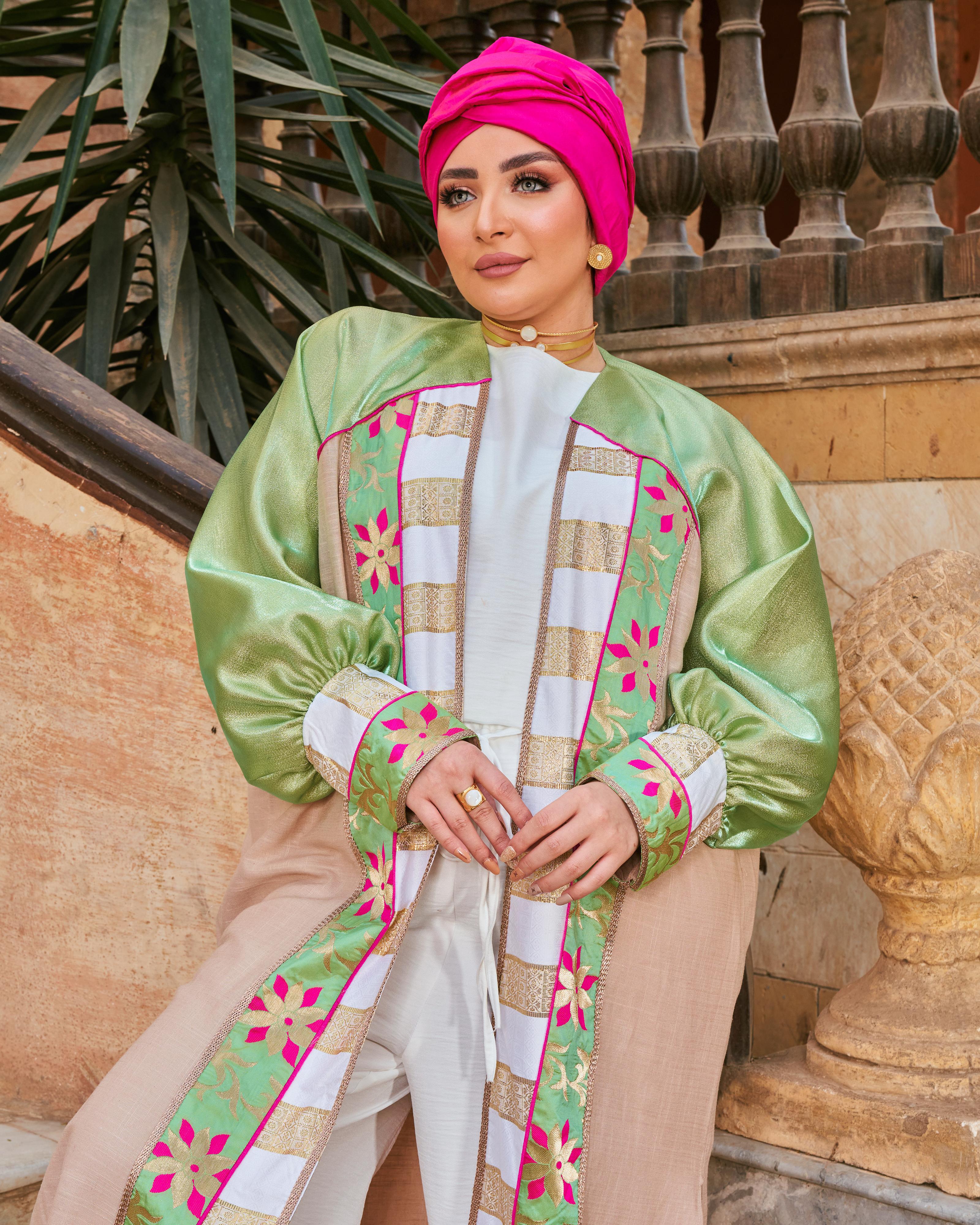 Lime Silk Kaftan