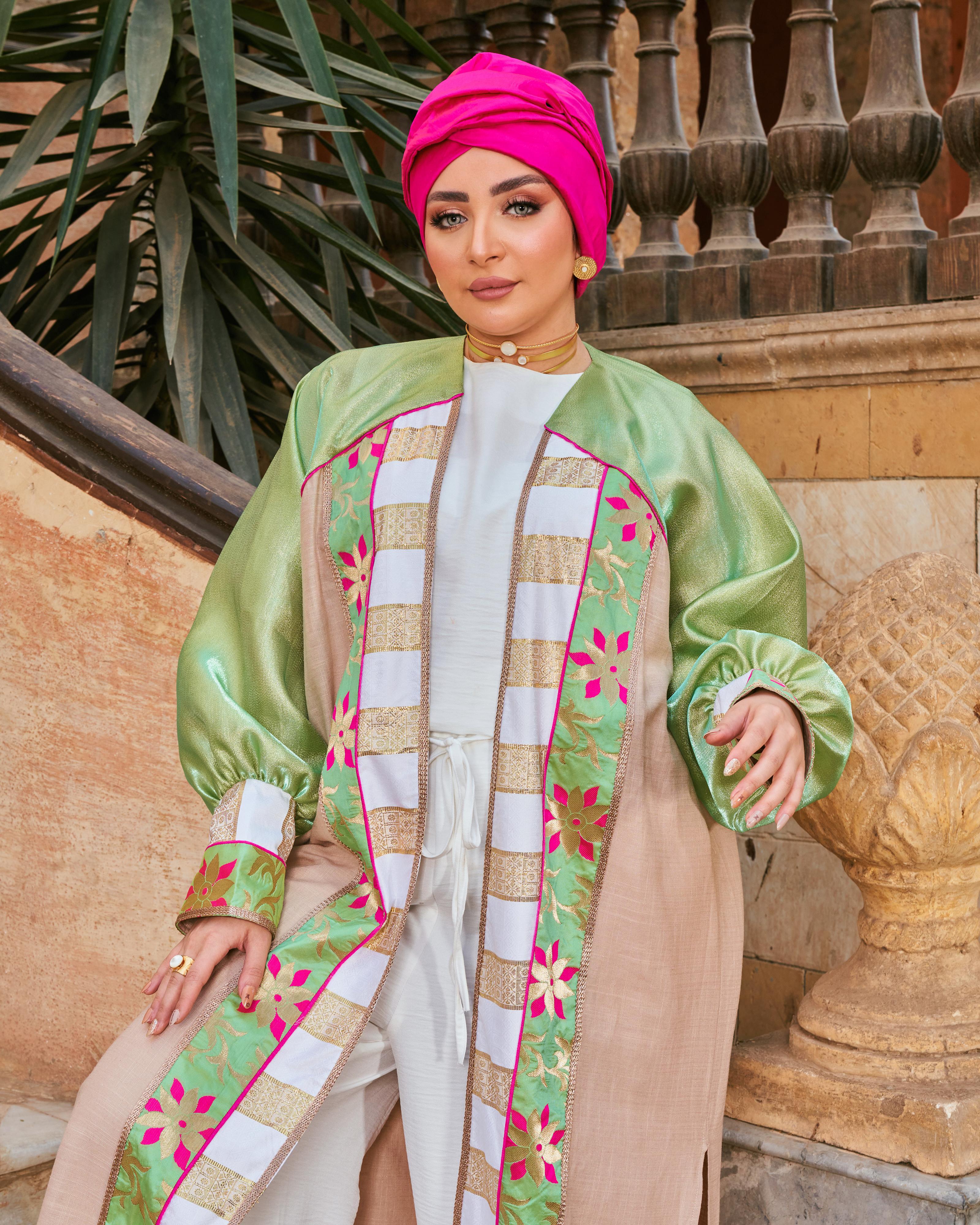 Lime Silk Kaftan