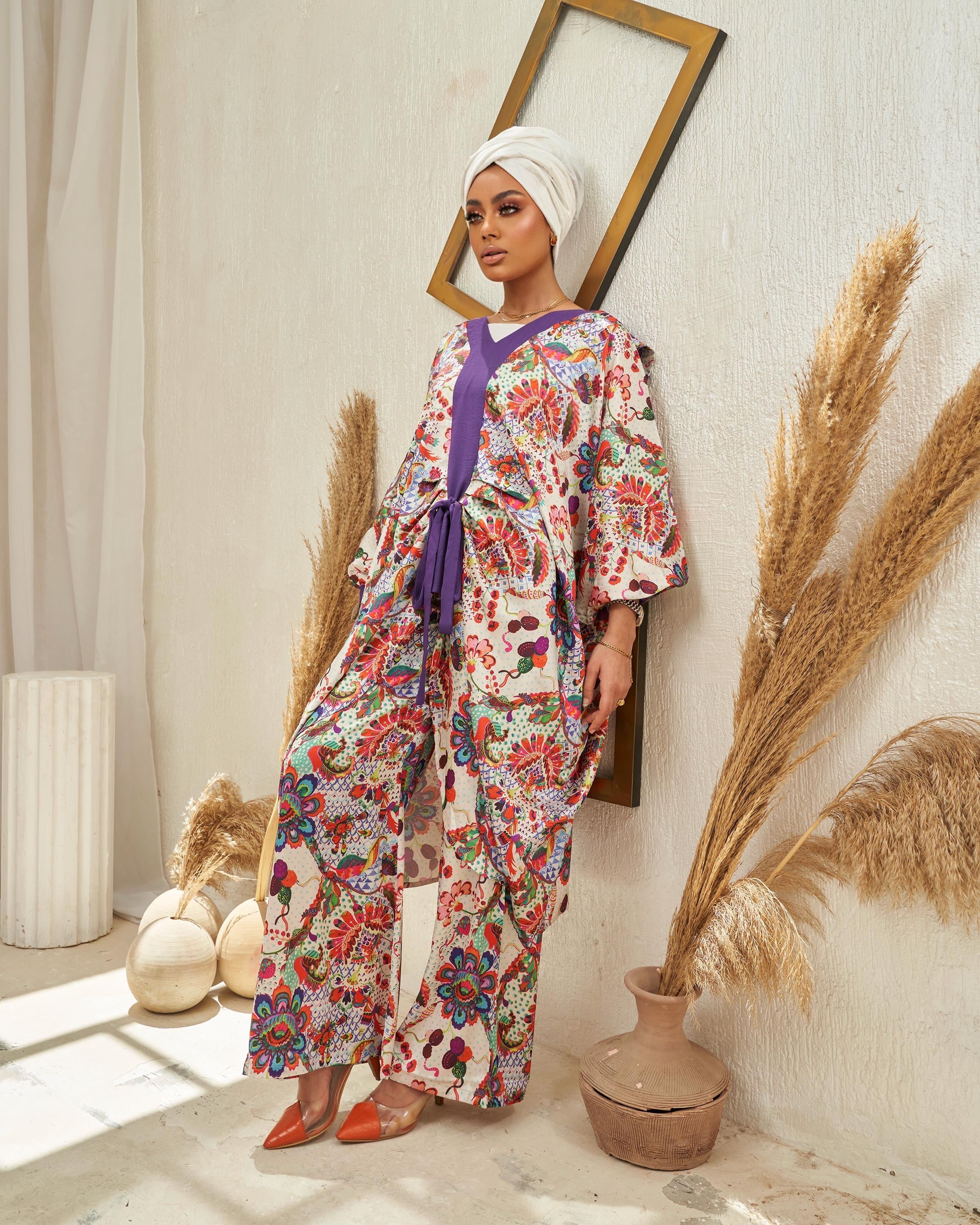 Violet Floral Suit