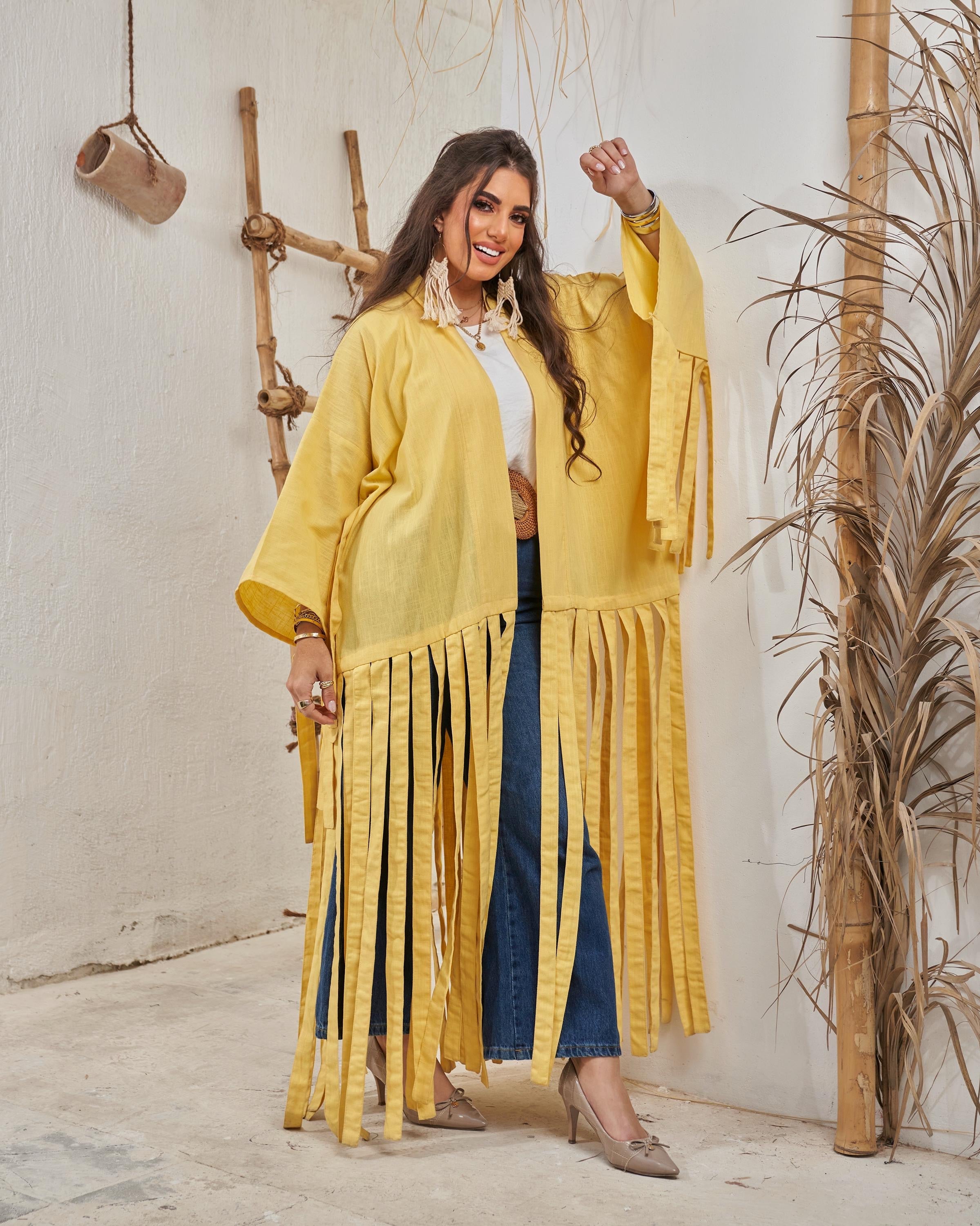 Yellow Fluffy Cardigan