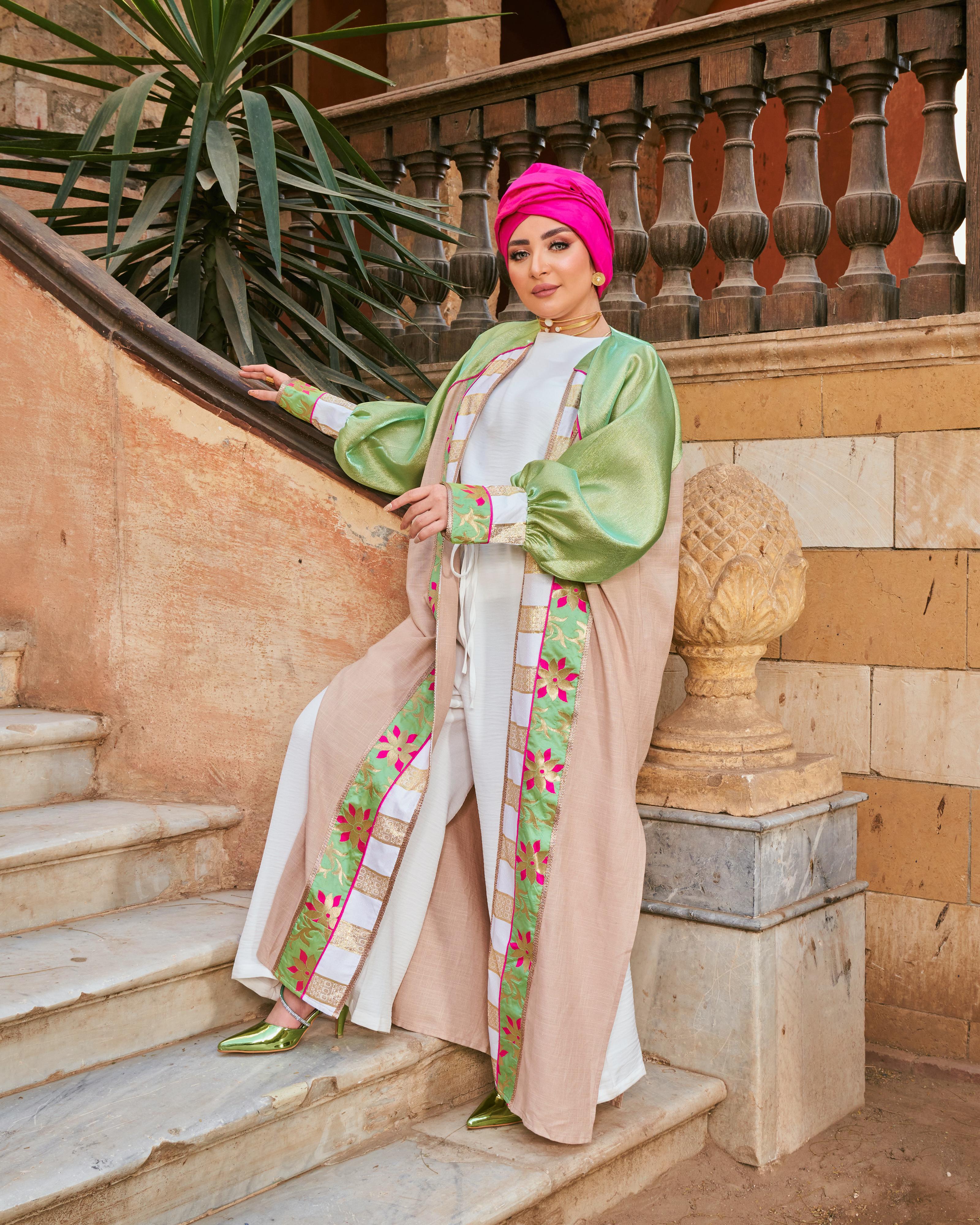 Lime Silk Kaftan