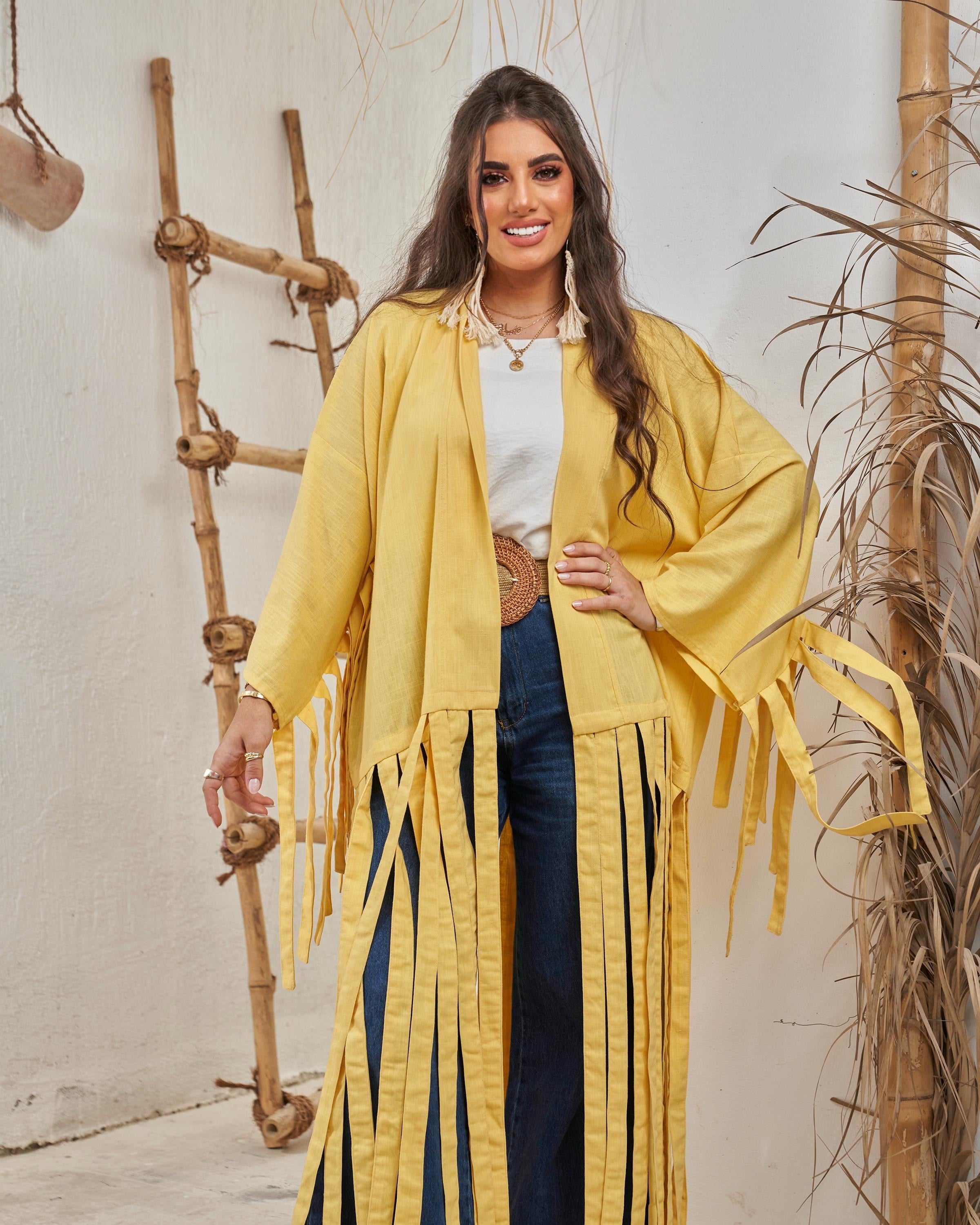 Yellow Fluffy Cardigan